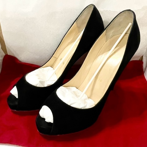 Christian Louboutin Very Prive platform pumps 120mm, Veau Velour suede glitter. - Picture 6 of 10